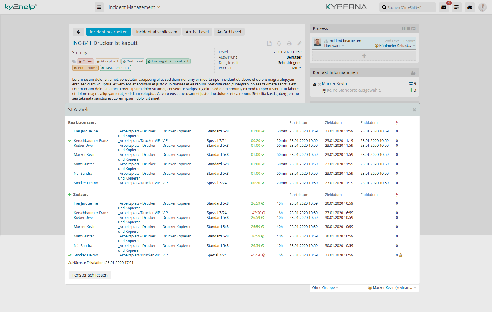 Service Level Management & Service Catalogue Flexibles Eskalationsmanagement